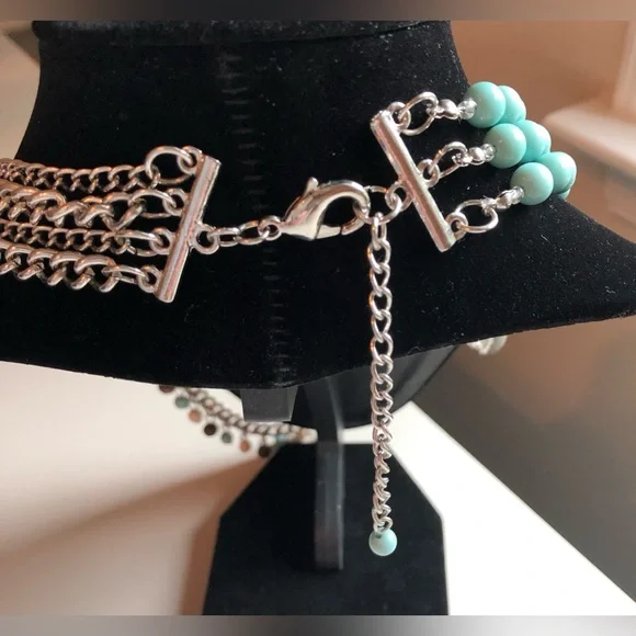 🎉Multi Strand Necklace w/Beads, Charms and Link Chains - Picture 8 of 9